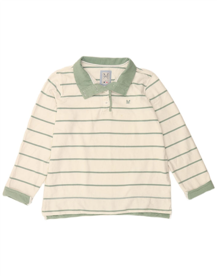 CREW CLOTHING Γυναικεία φούτερ Jumper UK 16 Large White ριγέ