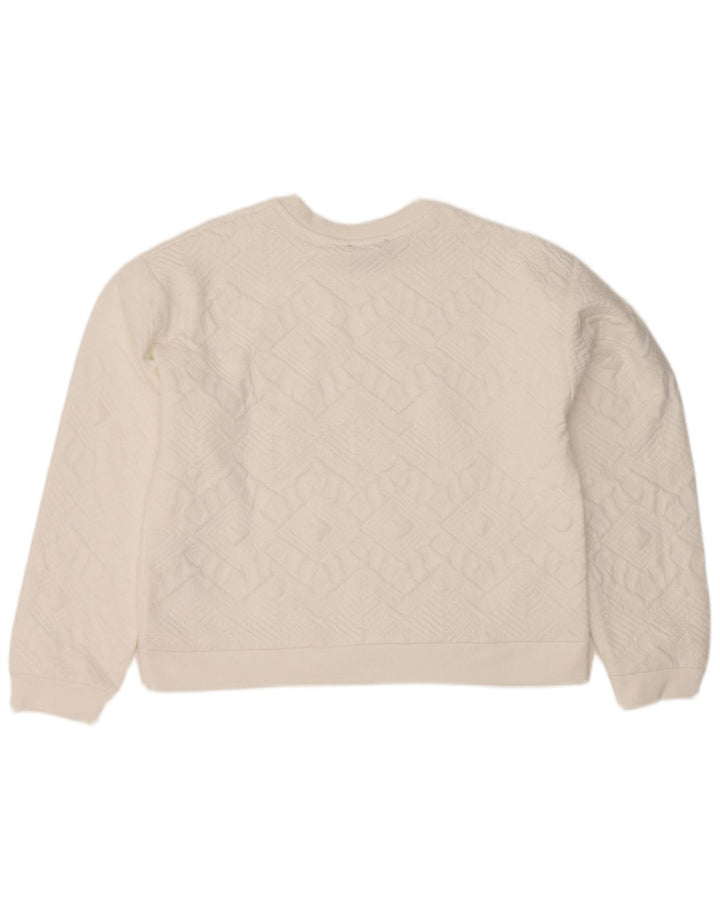 Zara Γυναικεία φούτερ Crop Oversized Jumper UK 10 Small White Geometric