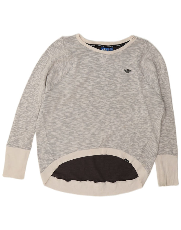 Γυναικεία γραφικά υπερμεγέθη φούτερ Adidas UK 14 Large Grey Flecked