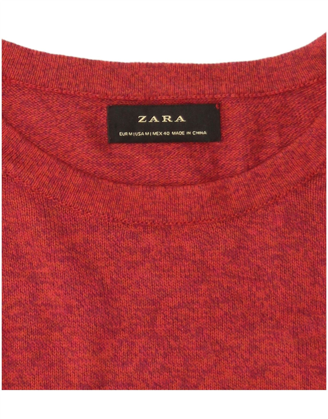 Ανδρικό πουλόβερ Zara Boat Neck Jumper Medium Red Flecked