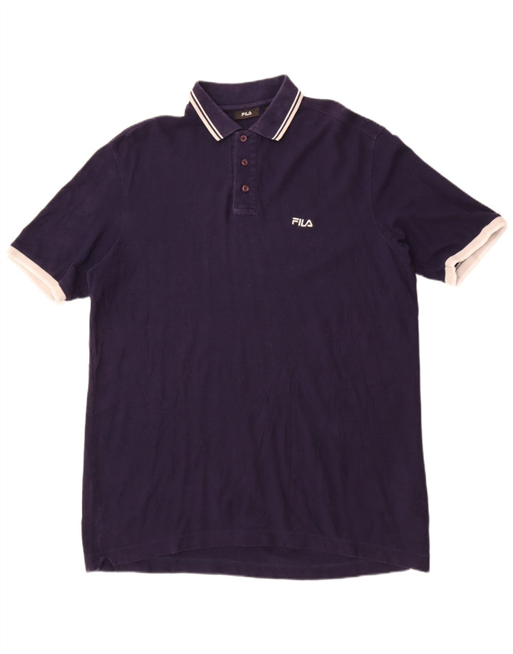 Ανδρικό πουκάμισο πόλο Fila XL Navy Blue βαμβακερό
