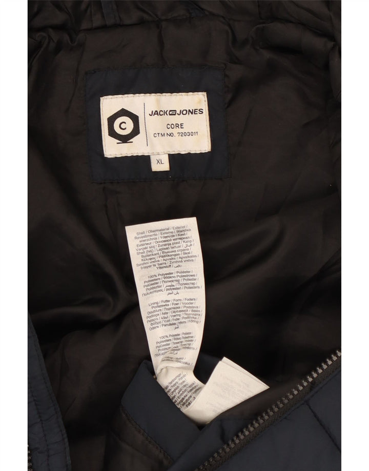Jack & Jones Ανδρικό μπουφάν με κουκούλα UK 42 XL Navy Blue Polyester