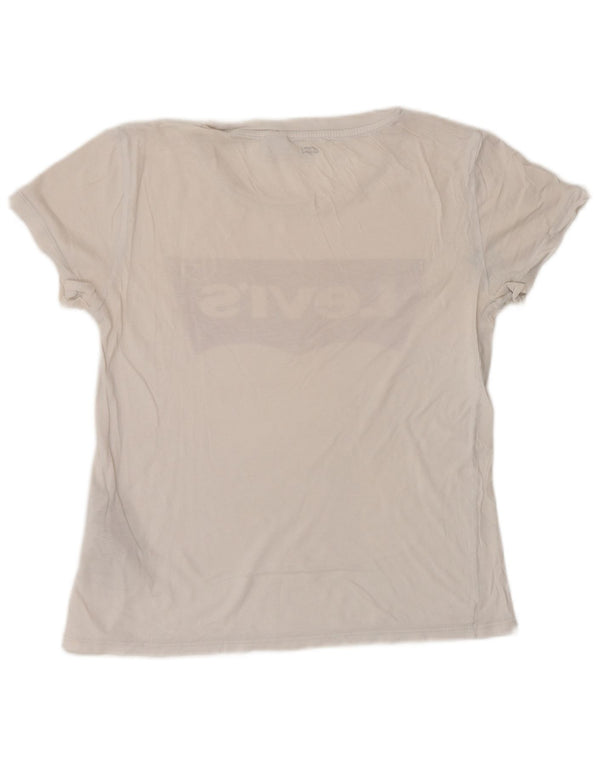 Levi's Womens Graphic T-Shirt Top UK 10 Small White Cotton