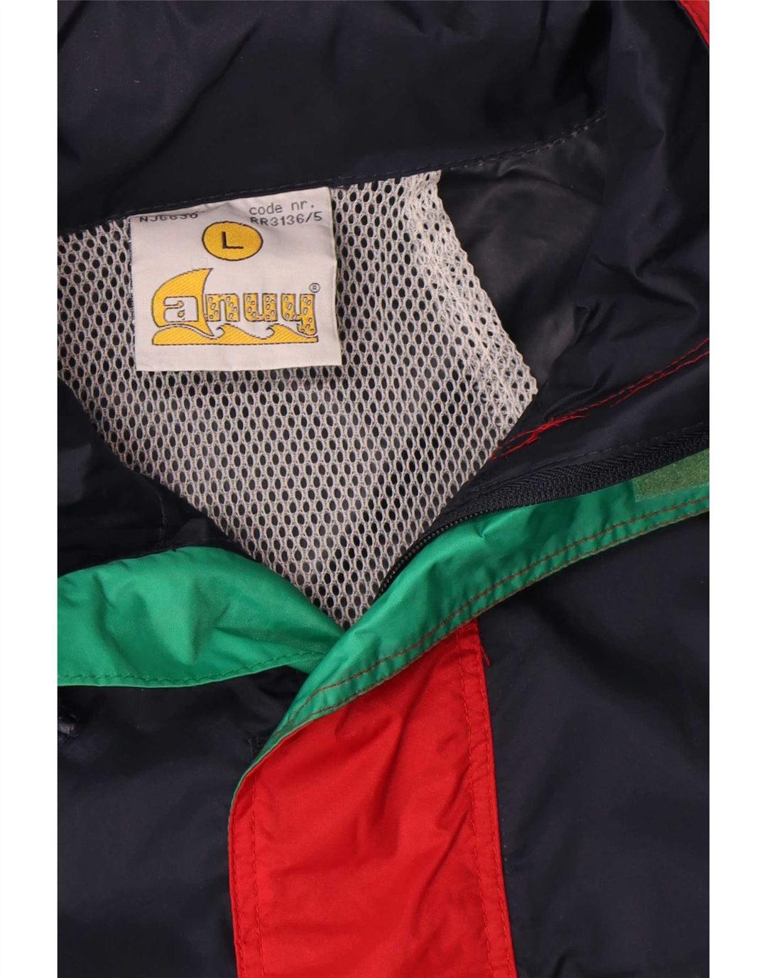 Anuy Ανδρικό μπουφάν βροχής UK 40 Large Navy Blue Colorblock Nylon