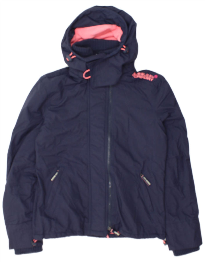 Superdry Γυναικείο Μπουφάν αντιανεμικό γραφικό UK 14 Medium Navy Blue