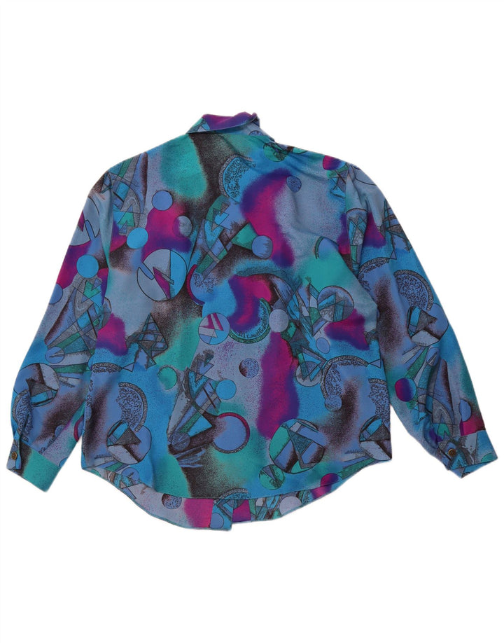 ERTO Γυναικείο πουκάμισο με αφηρημένο σχέδιο EU 42 Μεγάλο μπλε χρώμα πολυεστέρα