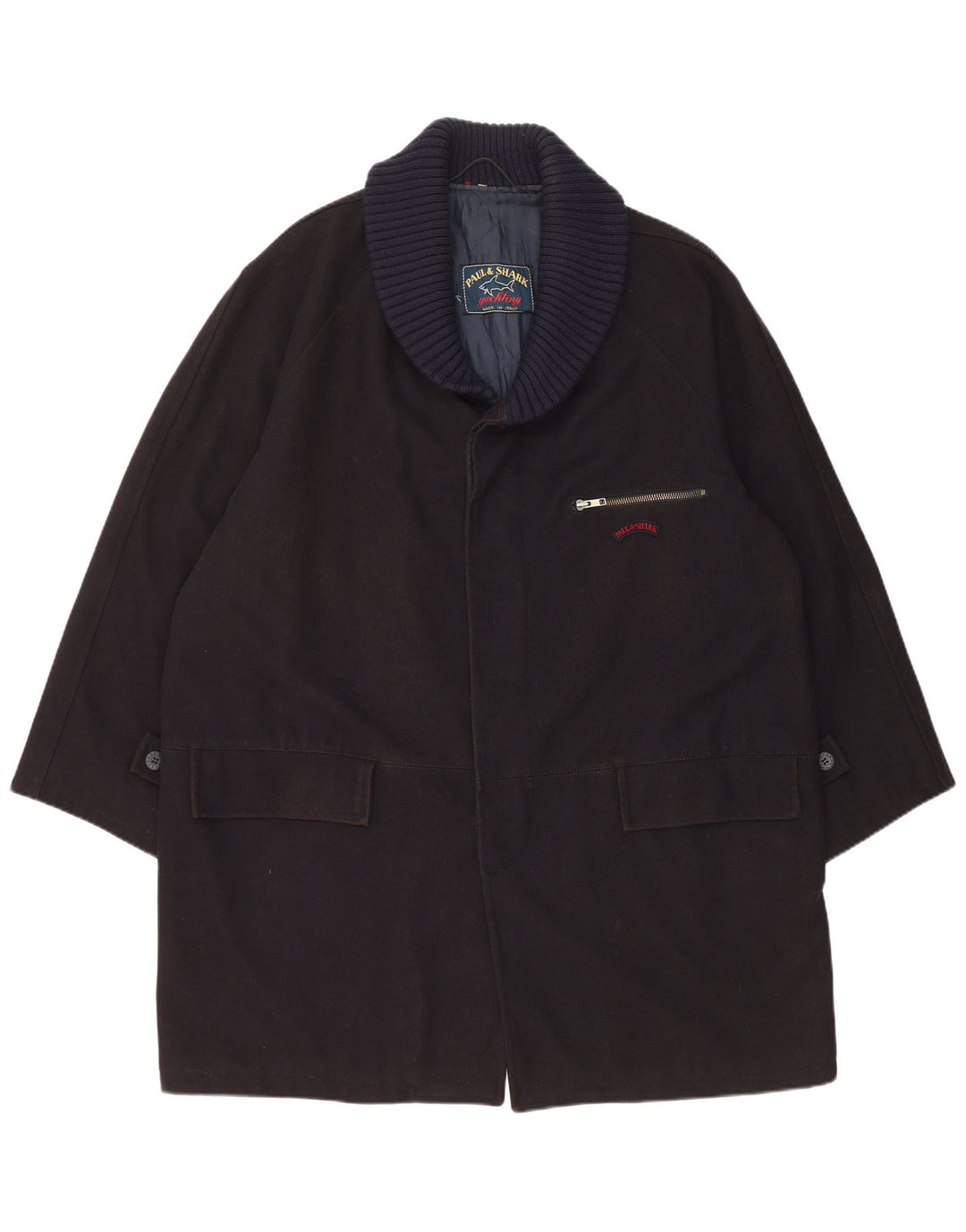 Ανδρικό πανωφόρι Paul & Shark UK 42 XL Navy Blue Wool