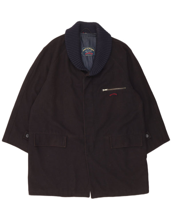 Ανδρικό πανωφόρι Paul & Shark UK 42 XL Navy Blue Wool