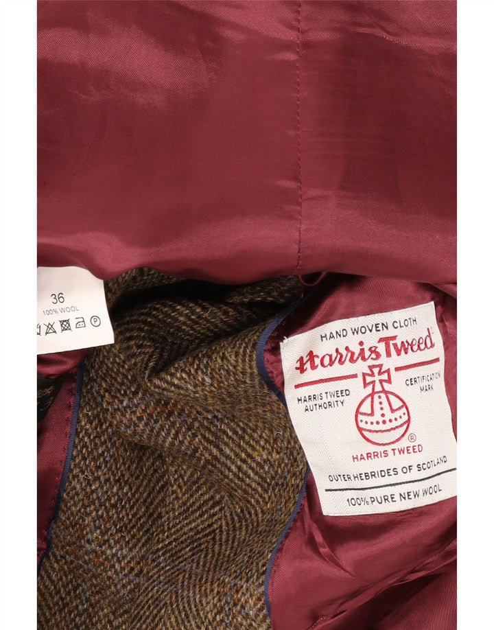 Ανδρικό μπουφάν Harris Tweed με 2 κουμπιά σακάκι UK 36 Small Brown Check Wool