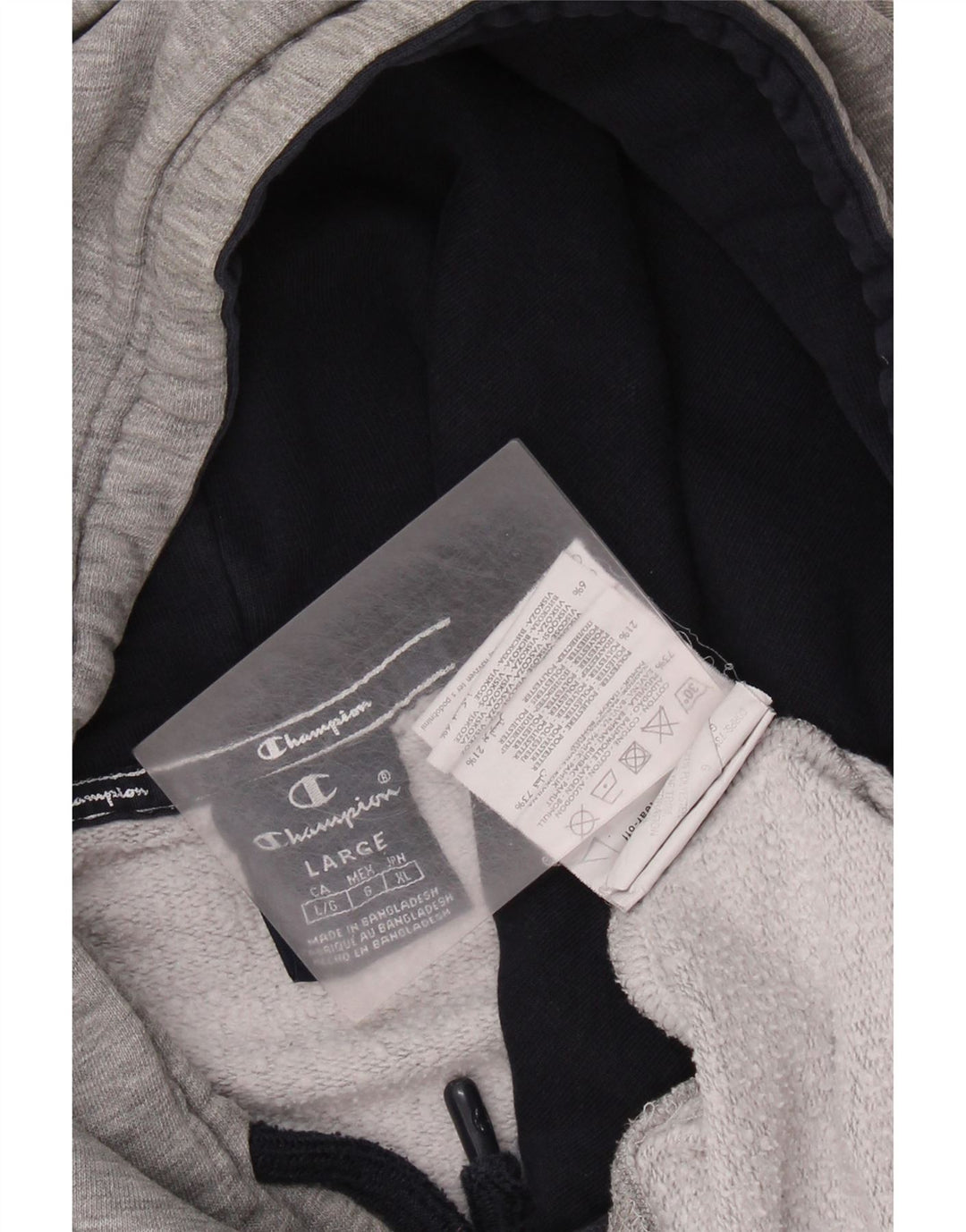 Champion Mens Hoodie Jumper Μεγάλο Γκρι Βαμβακερό