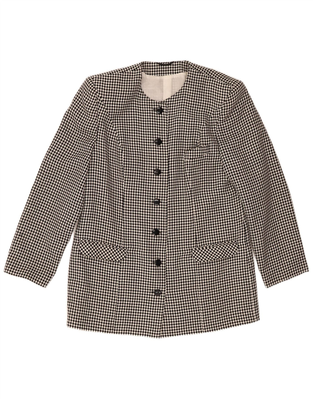 Vintage Γυναικείο Μπουφάν Blazer με 7 κουμπιά IT 44 Medium Black Spotted Polyester
