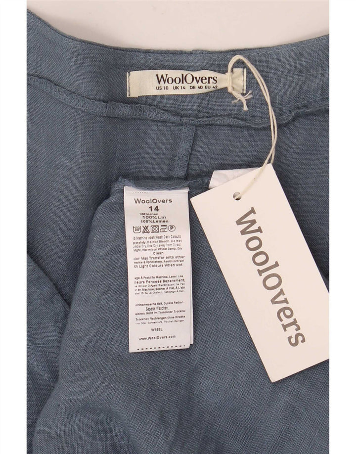 WoolOvers Γυναικείο φόρεμα A-Line UK 14 Μεγάλο μπλε λινό