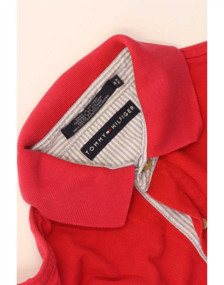 Ανδρικό μπλουζάκι πόλο Tommy Hilfiger, μεσαίο κόκκινο βαμβακερό