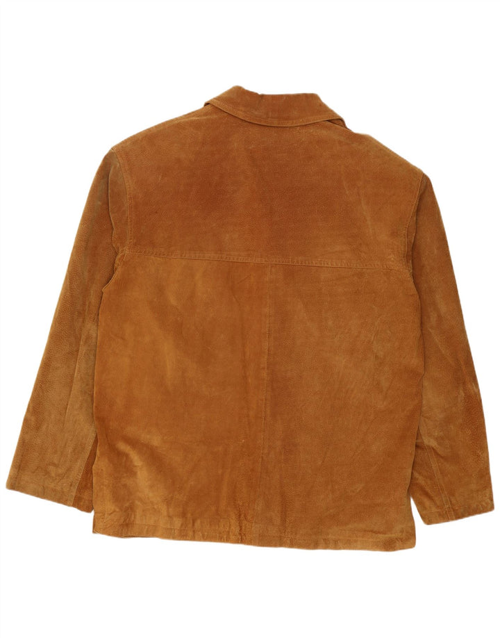 Vintage Ανδρικό Suede Jacket IT 46 Small Beige Leather
