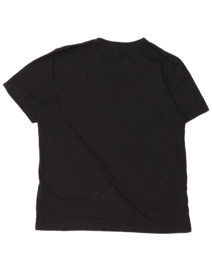 Ανδρικό T-Shirt γραφικό Ted Baker Top Size 4 μεγάλο μαύρο βαμβακερό