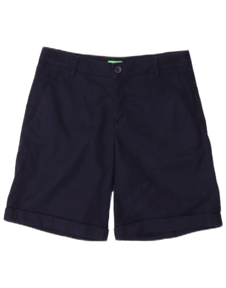BENETTON Γυναικείο σορτς Chino UK 8 Small W28 Navy Blue Cotton