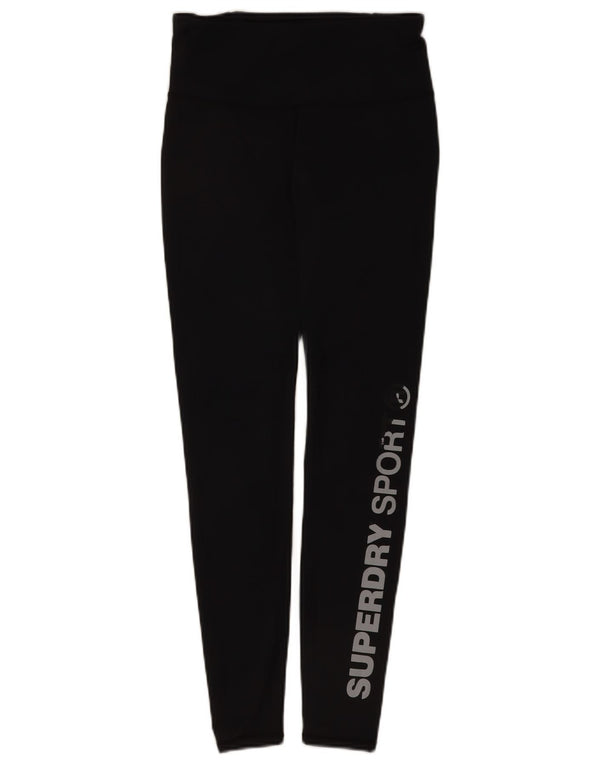 Γυναικεία γραφικά κολάν Superdry UK 10 Small Black Polyester