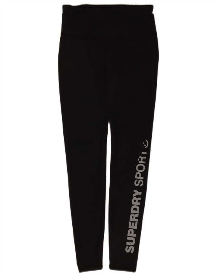 Γυναικεία γραφικά κολάν Superdry UK 10 Small Black Polyester