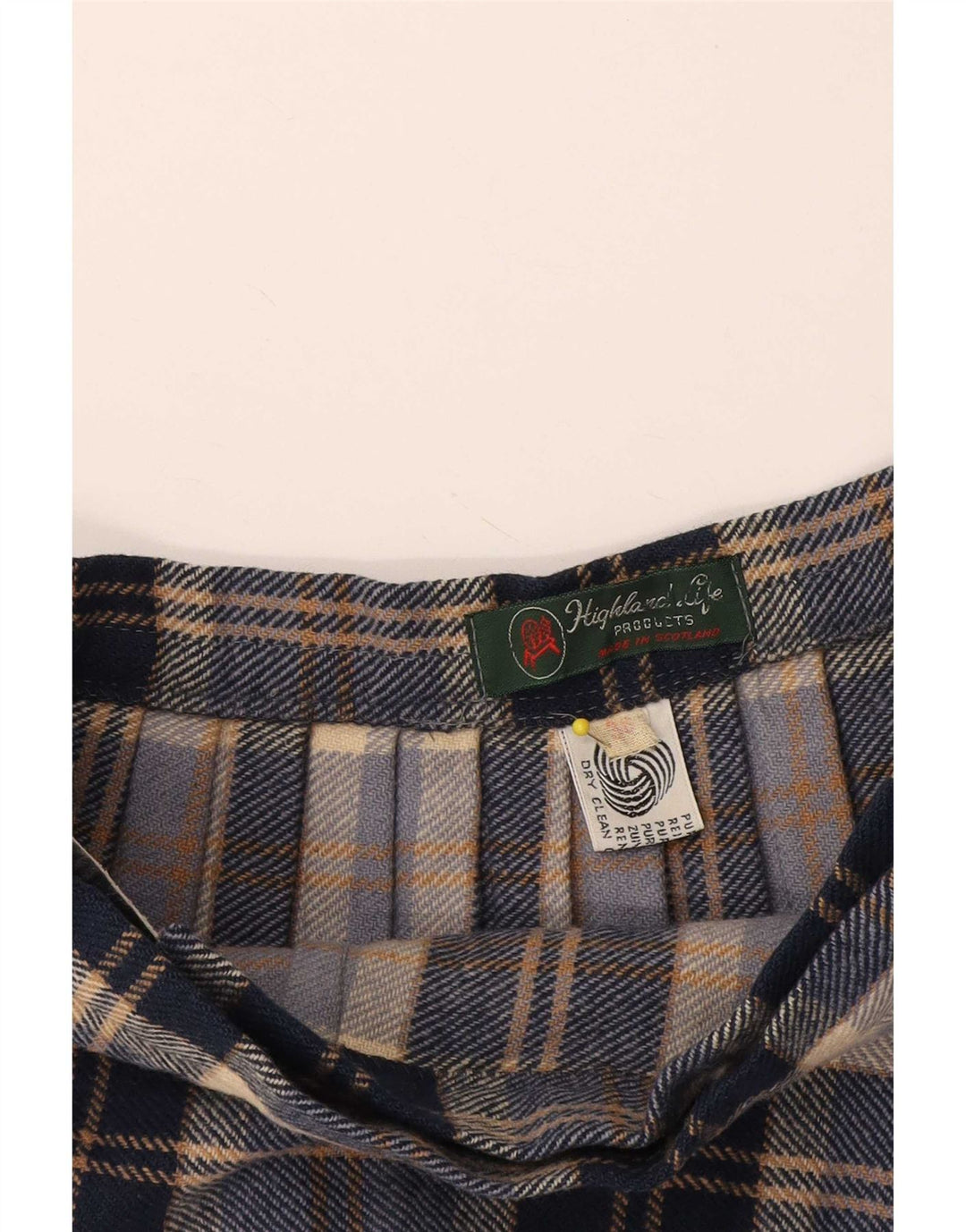 Highland Γυναικεία Wrap Φούστα EU 38 Medium W28 Navy Blue καρό μαλλί