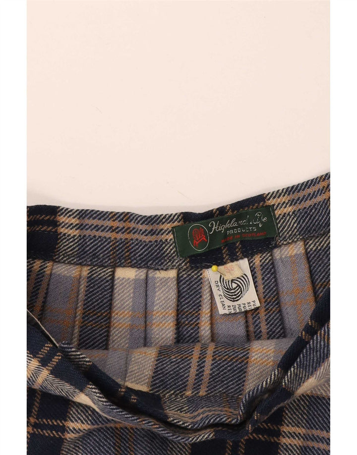 Highland Γυναικεία Wrap Φούστα EU 38 Medium W28 Navy Blue καρό μαλλί