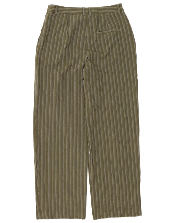 Topshop γυναικείο ψηλόμεσο παντελόνι UK 8 Small W28 L30 Πράσινο ριγέ