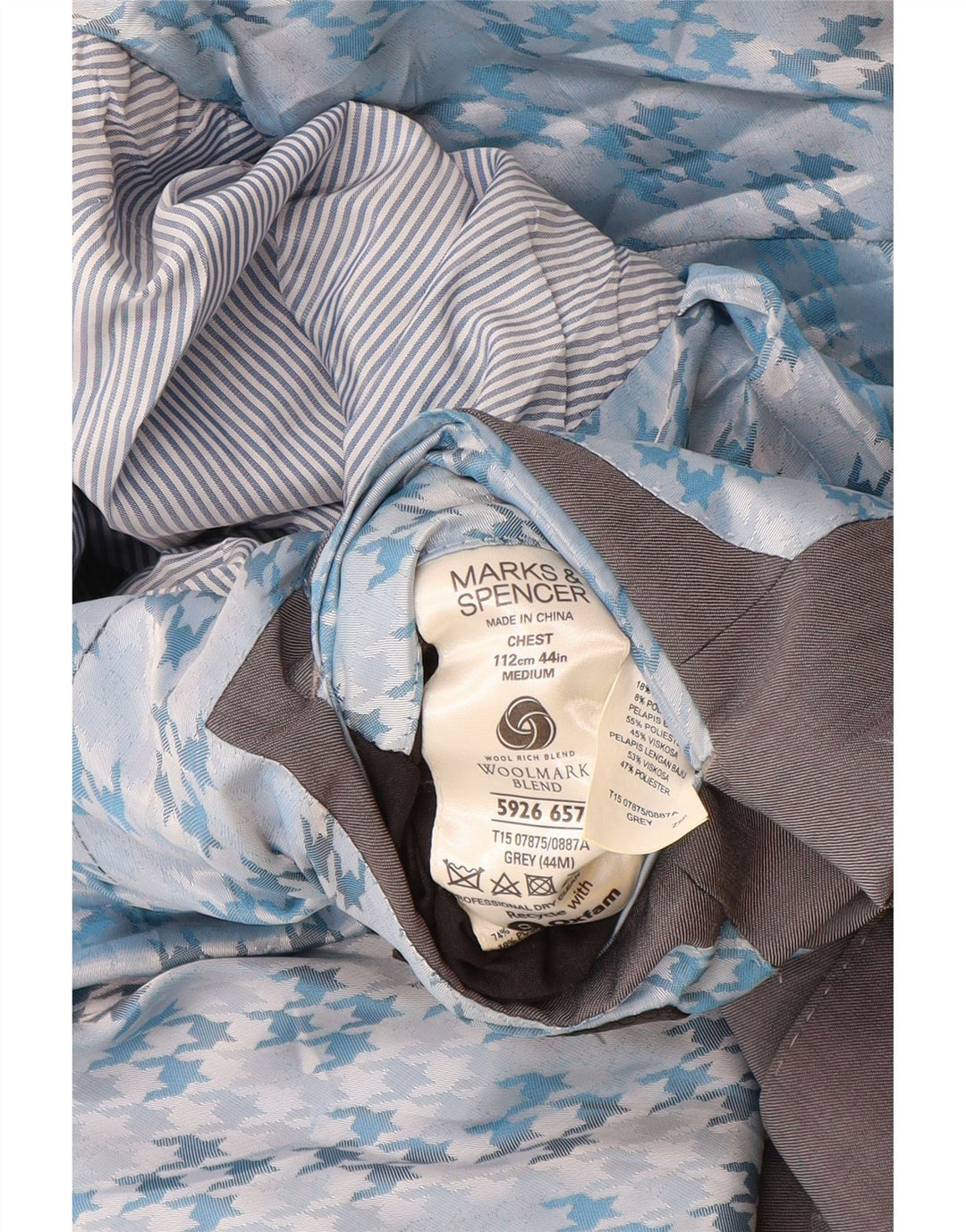 Marks & Spencer Ανδρικό σακάκι 2 κουμπιών UK 38 Medium Grey Wool