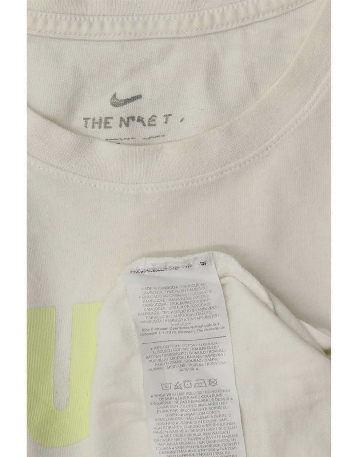 Ανδρικό γραφικό μπλουζάκι Nike, μεγάλο λευκό βαμβακερό