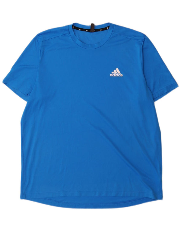 Adidas Mens Aeroready T-Shirt Top XL Blue Polyester