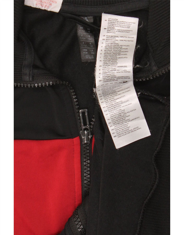 ADIDAS Boys αθλητική φόρμα τοπ μπουφάν 11-12 ετών Μαύρο Colourblock Πολυεστέρας