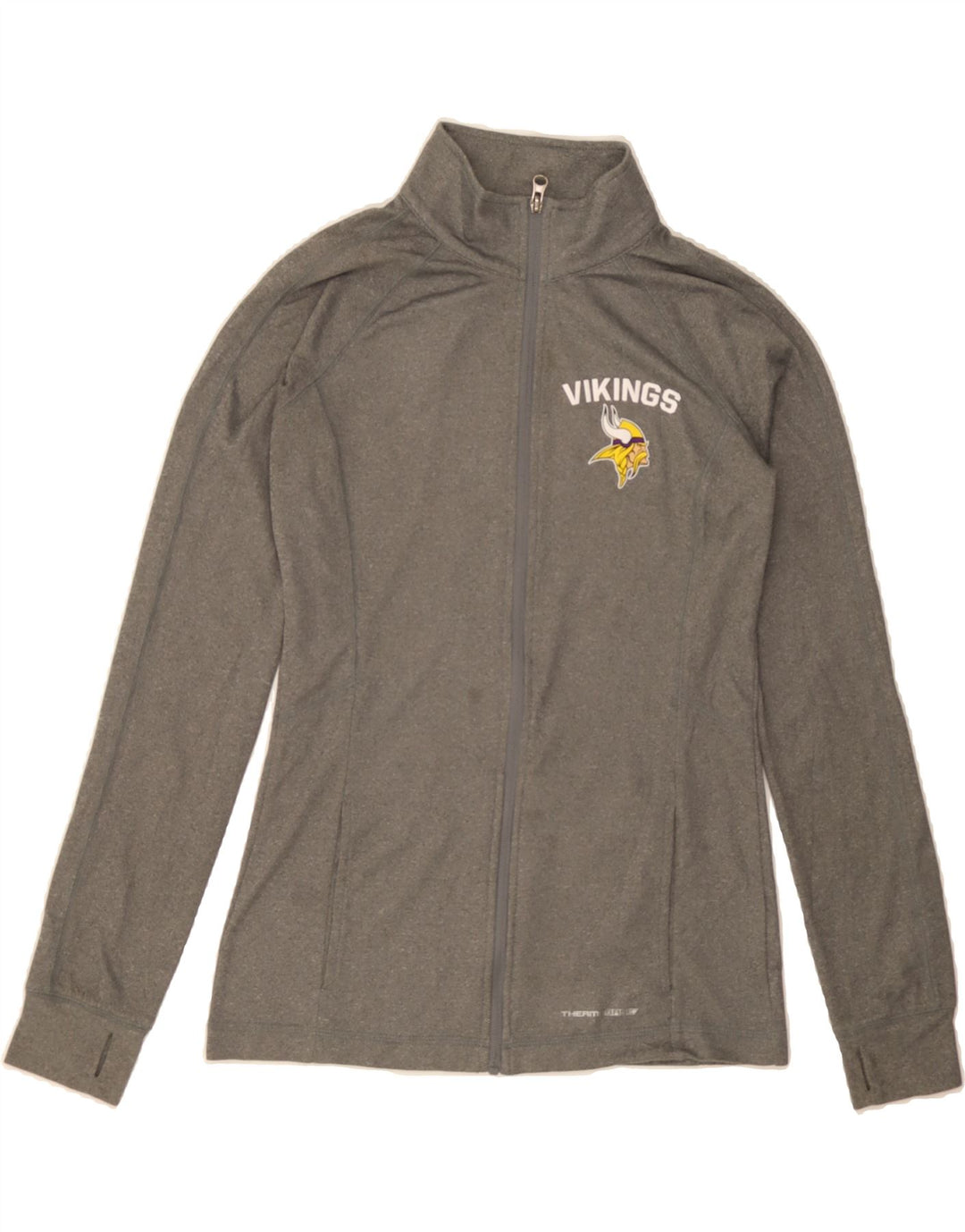 MAJESTIC Womens Minnesota Vikings Tracksuit Top Jacket UK 12 Medium Grey Vintage Majestic and Second-Hand Majestic from Messina Hembry 