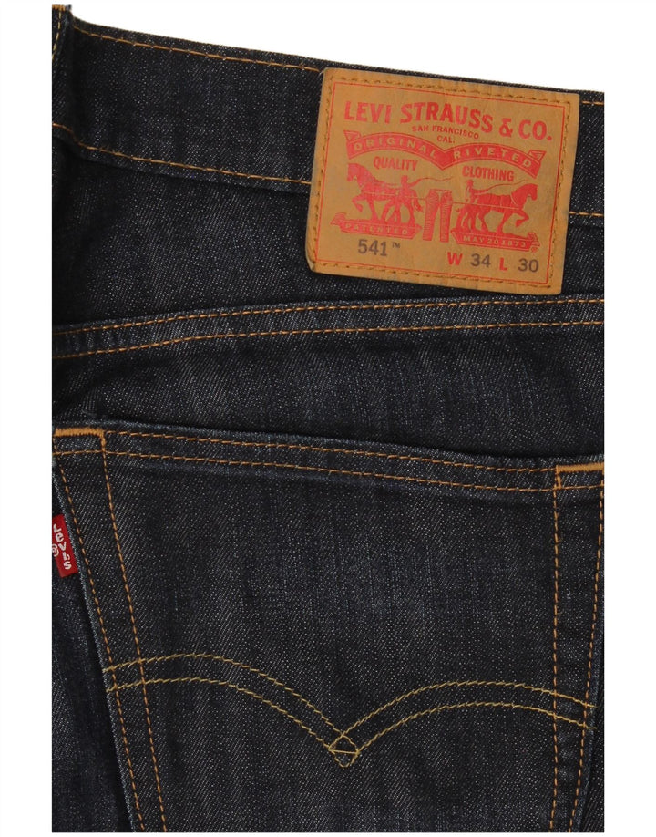 Levi's Mens 541 Straight Jeans W34 L30 Navy Blue Cotton
