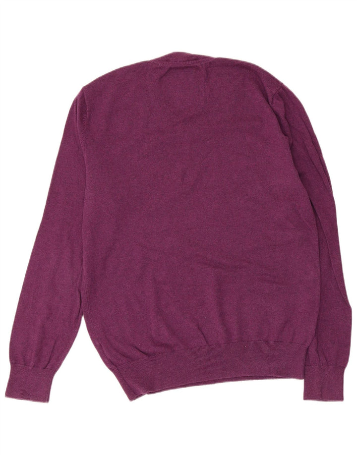 JACK WILLS Ανδρικό πουλόβερ με λαιμόκοψη με λαιμόκοψη, μεσαίο βαμβακερό