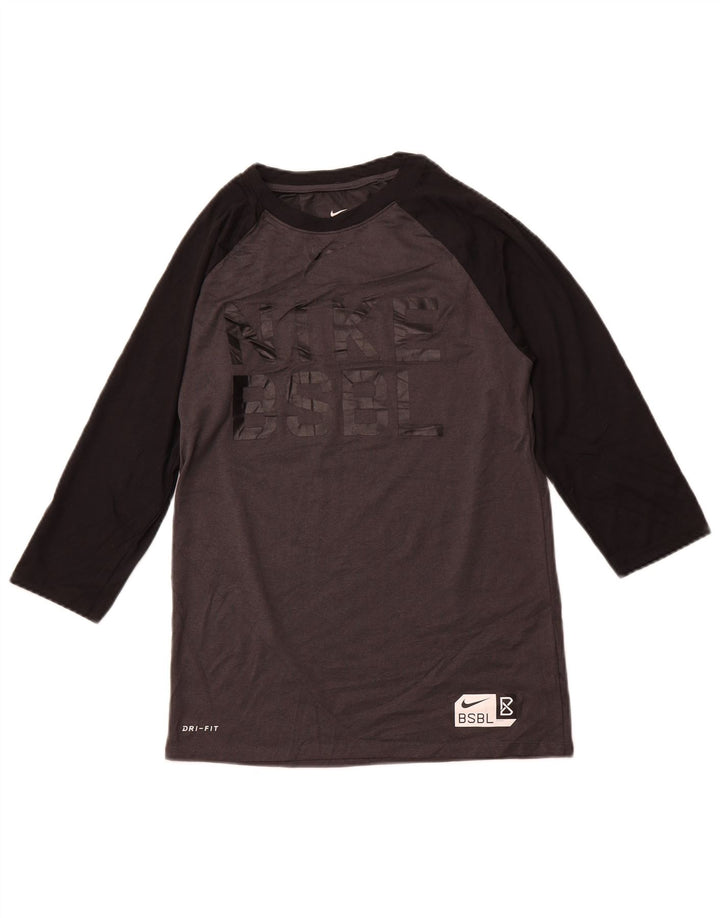 Γυναικείο γραφικό μπλουζάκι NIKE Athletic Cut Top UK 8 Small Grey Sports