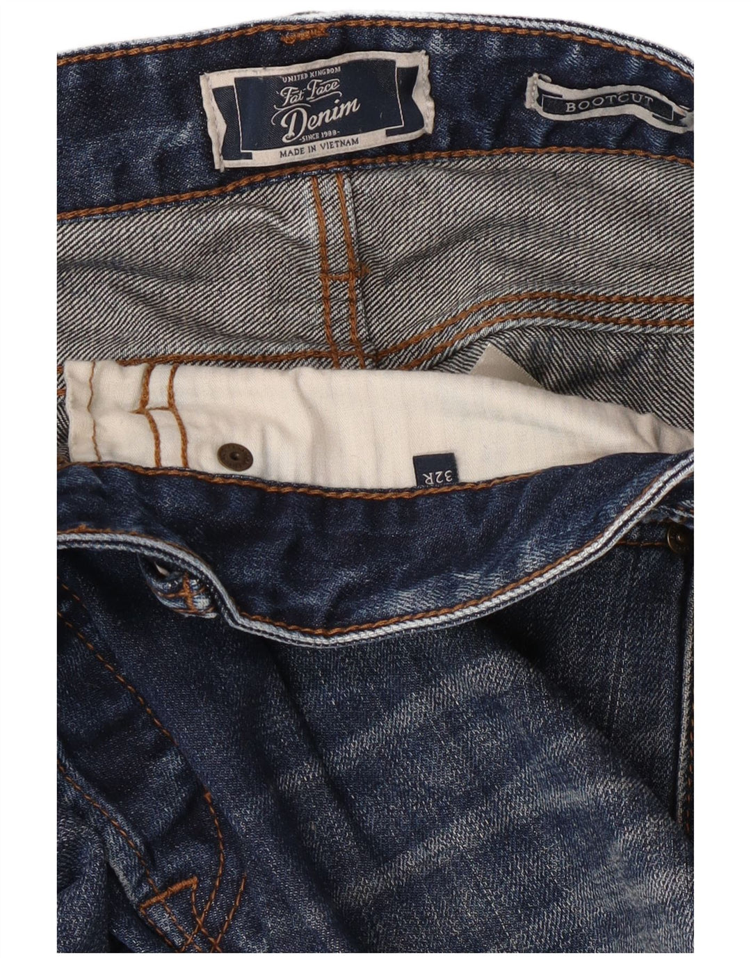 Ανδρικό τζιν μποτάκι με κανονική εφαρμογή Fat Face W32 L30 Μπλε βαμβακερό