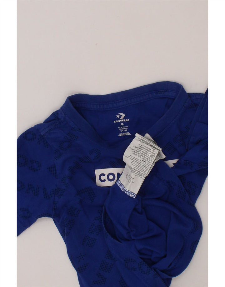 CONVERSE Boys Graphic T-Shirt Top 3-4 Years Blue Cotton Vintage Converse and Second-Hand Converse from Messina Hembry 