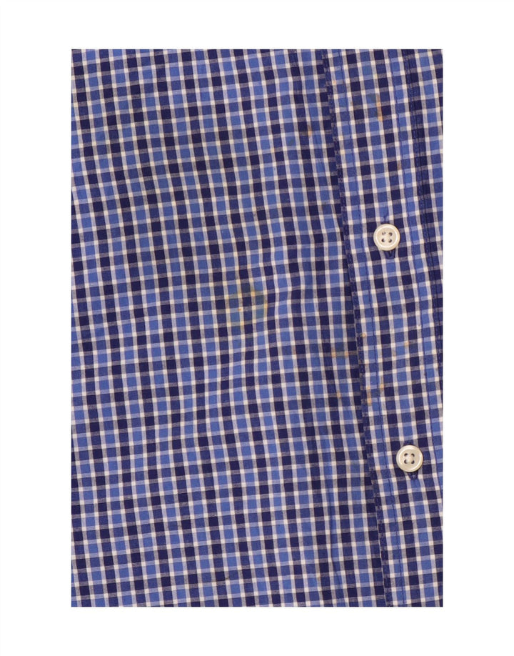 Chaps Ανδρικό πουκάμισο Easy Care 2XL Blue Gingham Cotton