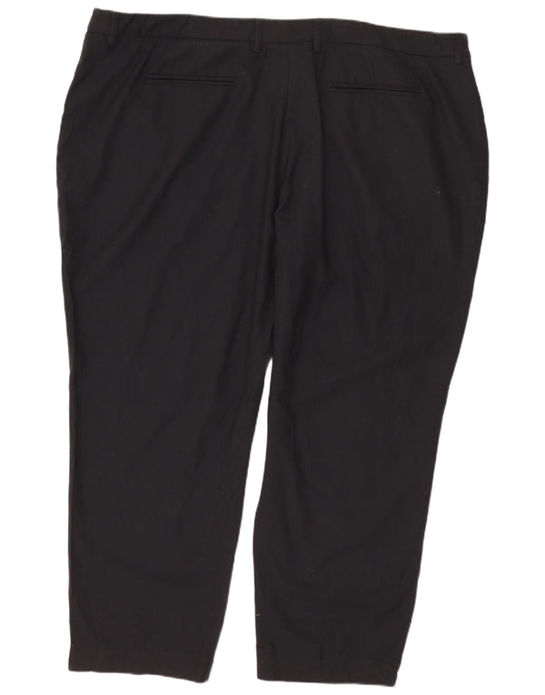 Marks & Spencer Γυναικεία Ψηλόμεση Παντελόνι UK 22 3XL W44 L25 Μαύρο