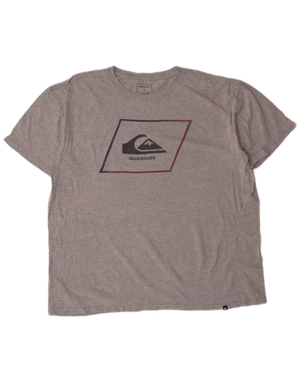 Quiksilver Mens Regular Fit Graphic T-Shirt Top XL Grey Flecked Cotton