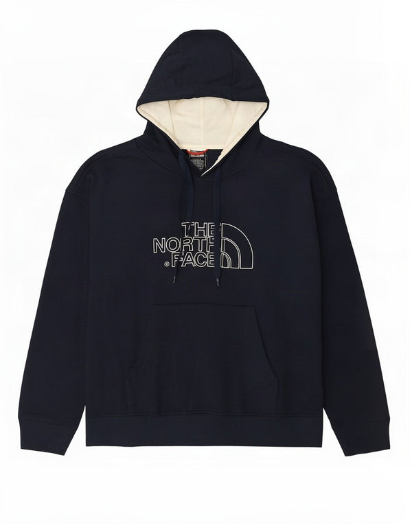 The North Face Womens Graphic Oversized Hoodie Jumper UK 16 Large Navy Blue
