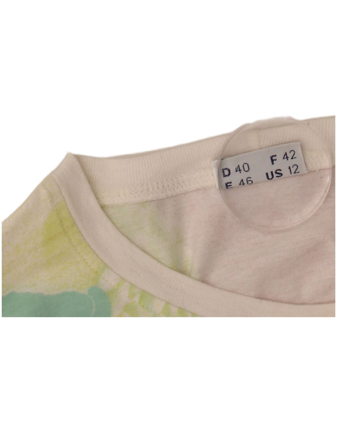 SERGIO TACCHINI Γυναικείο γραφικό T-shirt Top US 12 Μεγάλο λευκό φλοράλ βαμβακερό