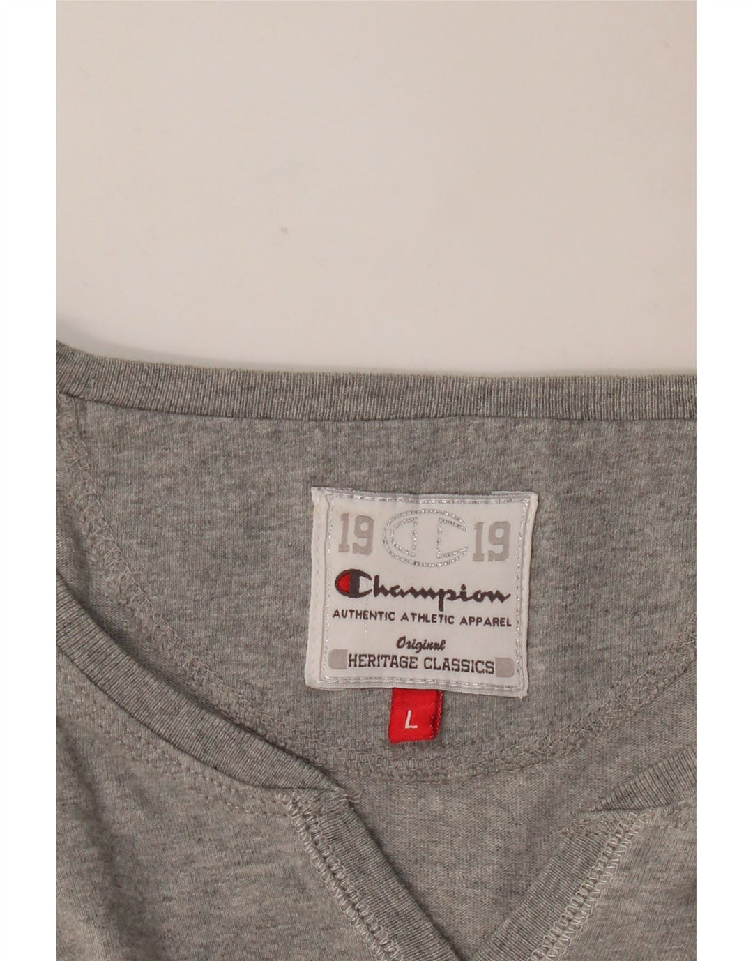 Champion Womens Heritage Classics Graphic Top μακριά μανίκια UK 14 Large Grey