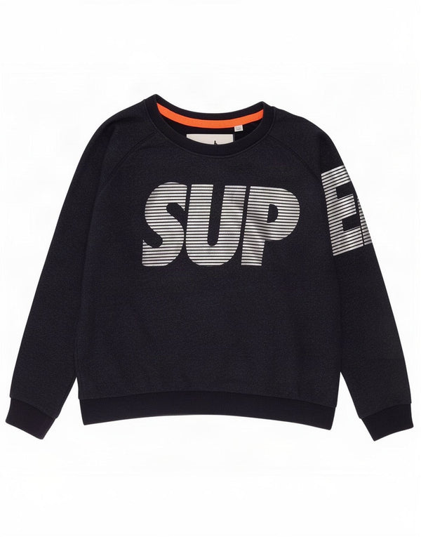 Γυναικείο γραφικό φούτερ Superdry Jumper UK 16 Large Navy Blue από βαμβάκι