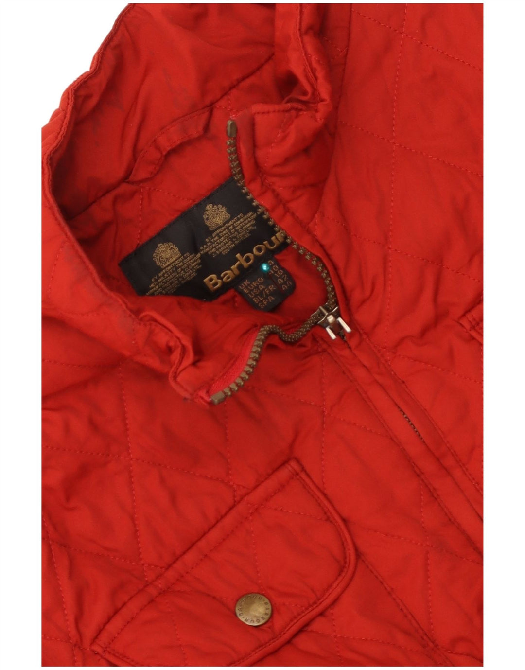 Γυναικείο καπιτονέ μπουφάν Barbour UK 14 μεγάλο κόκκινο πολυεστέρα