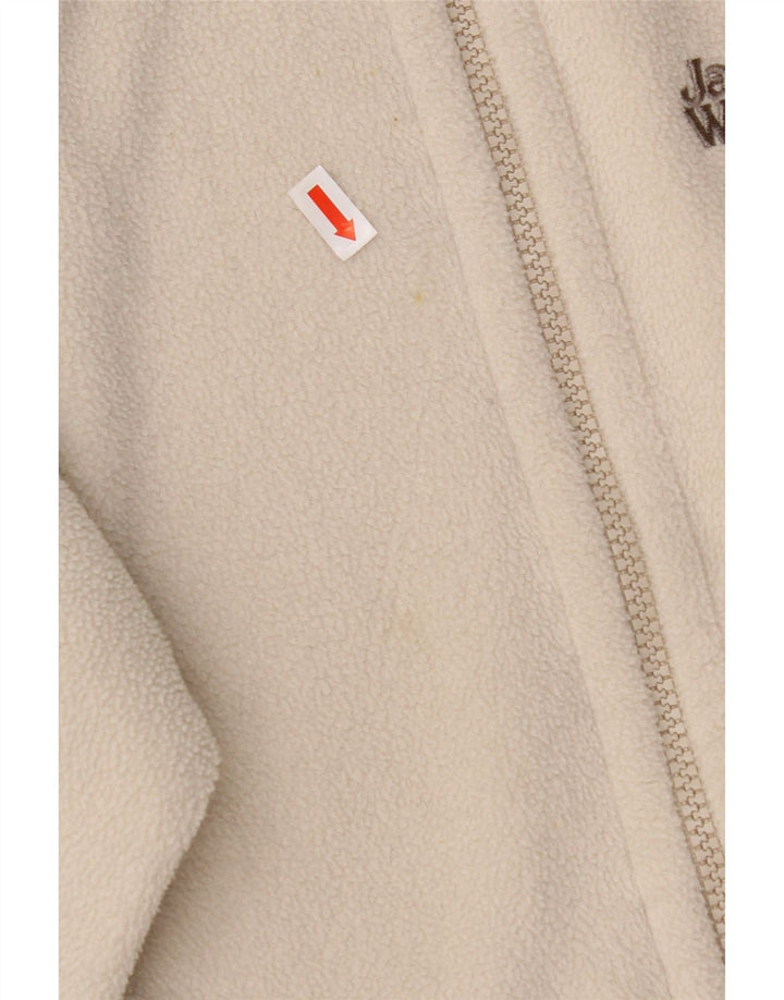 JACK WOLFSKIN Γυναικείο Fleece Jacket UK 12/14 Medium Off White Polyester
