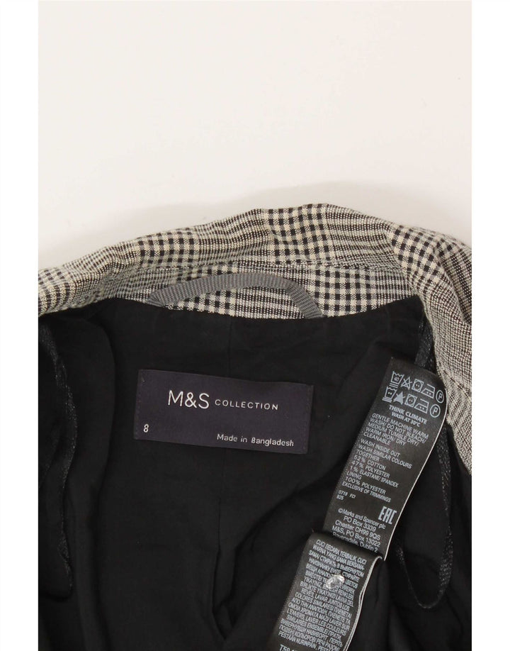 Marks & Spencer Γυναικείο μπλέιζερ με 1 κουμπί UK 8 μικρό γκρι βαμβακερό