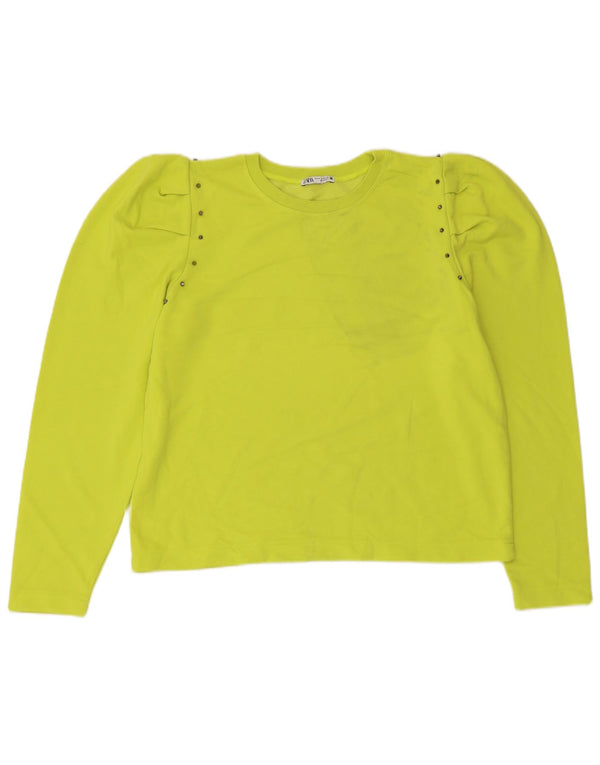 Zara Γυναικεία φούτερ Crop Jumper UK 14 Μεσαίο πράσινο βαμβακερό