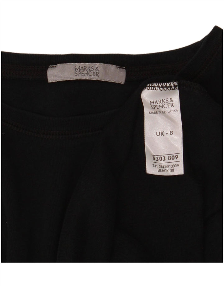 Marks & Spencer Γυναικείο μπλουζάκι μακρυμάνικο UK 8 Μικρό μαύρο βαμβακερό