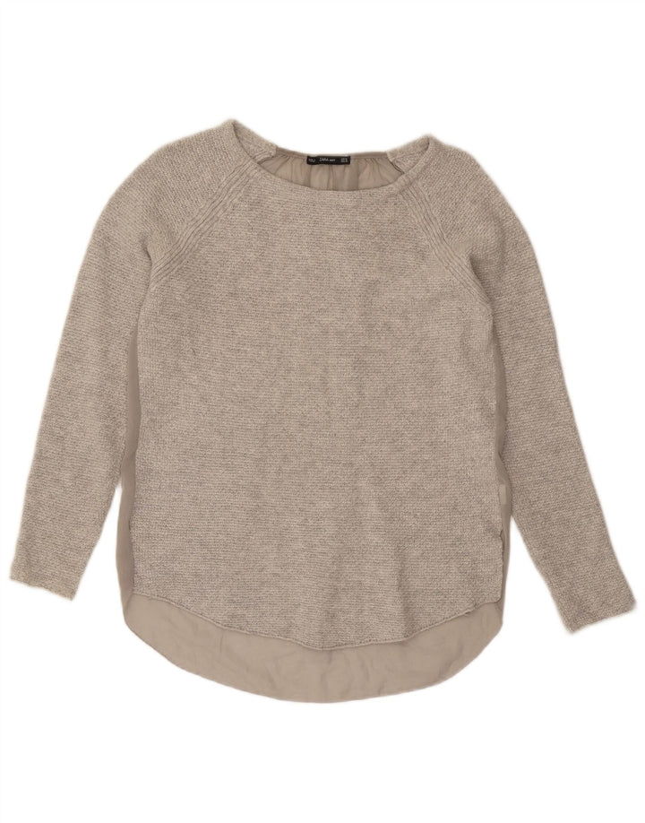 Zara γυναικείο τοπ μακρυμάνικο UK 12 Medium Grey