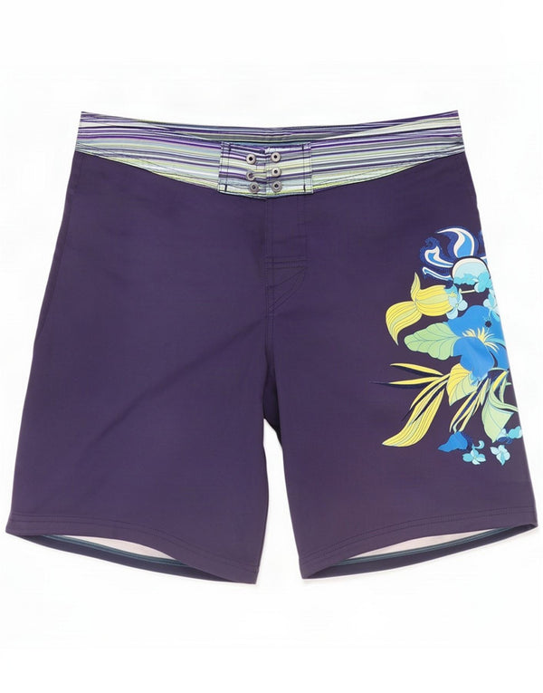 Sundek Mens Swimming Shorts Small Navy Blue Floral Polyester