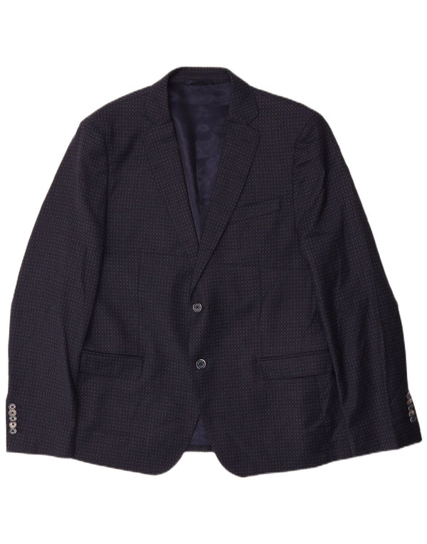 John Barritt Ανδρική φόρμα 2 τεμαχίων IT 52/54 XL W36 L31 Navy Blue Geometric
